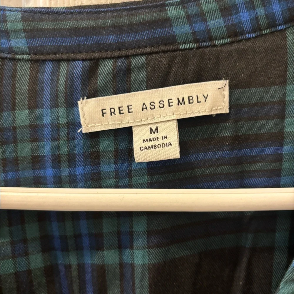 Free Assembly‎ Blue and Black Plaid Dress